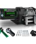 Beefed Up 3000 Lb 12V Electric Winch With Steel Cable, Wireless Remote And Wired Handle, IP67 Waterproof, 4 Way Roller Fairlead