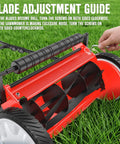 Push Reel Lawn Mower With 23 Inch Cutting Width And 5 Blade Cutting System For Quiet No Gas Lawn Care On Regularly Mowed Lawns With Soft Grass Under 2 To 4 Inches Easy To Maneuver And Low Maintenance