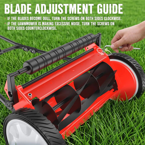 Push Reel Lawn Mower With 23 Inch Cutting Width And 5 Blade Cutting System For Quiet No Gas Lawn Care On Regularly Mowed Lawns With Soft Grass Under 2 To 4 Inches Easy To Maneuver And Low Maintenance