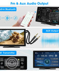 Wireless Apple CarPlay And Android Auto Portable Dash Screen with Bluetooth FM AUX car audio features displayed