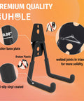 Heavy Duty Garage Storage Hooks 4 Pack for Bikes and Ladders With 80 Pound Capacity Wall Mount Organizer Anti Slip Coating
