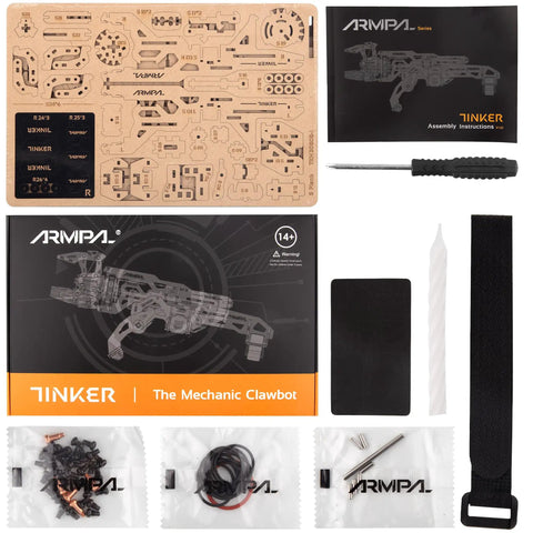 Hands On 3D Wooden Mechanical Claw Model Kit For Adults And Teens ClawBot Puzzle With 190 Laser Cut Pieces, wooden parts and tools set
