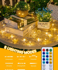 Twinkle Lights With Remote Control 8 Modes And Timer 66 Feet Of 200 LED USB Powered Copper String Lights Waterproof Outdoor Table Decor