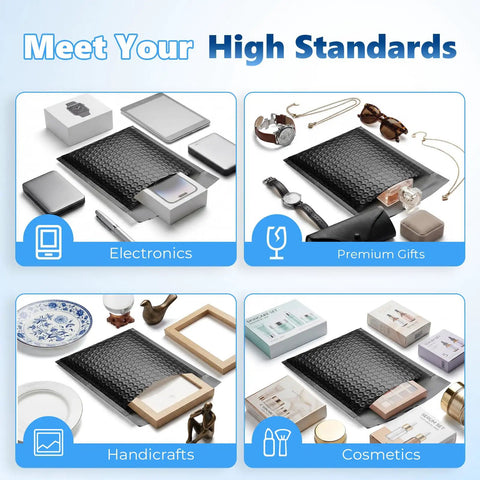 Extra Deep Bubble Mailers 6x9 Usable Size 50 Pack Padded Envelopes for Electronics, Gifts, Handicrafts, and Cosmetics