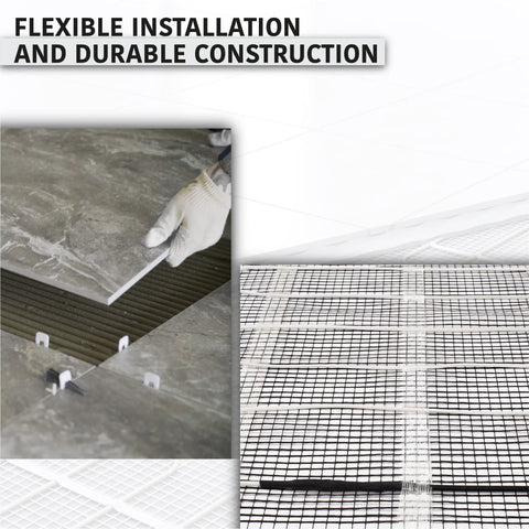 Get Your Floors Toasty With A Self Adhesive Electric Floor Heating Mat System Featuring Programmable 7 Day Thermostat install