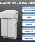 Image showing details of Mini 3 Pro And Mini 4 Pro Battery Plus 2 Pack With Beefed-Up Two-Way Charging Hub, 3850mAh Replacement