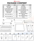Killer 12U Open Frame 19 Inch Rack With Smooth Locking Casters And Dual Adjustable Shelves For AV Networking Rig parts list and assembly instructions.