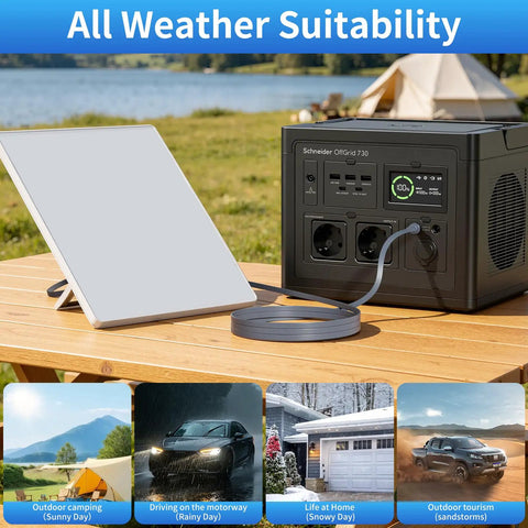 Ablian Starlink Mini Power Cord 32.8FT Flat DC5521 Charging Cable Waterproof Outdoor connected to a portable power station.