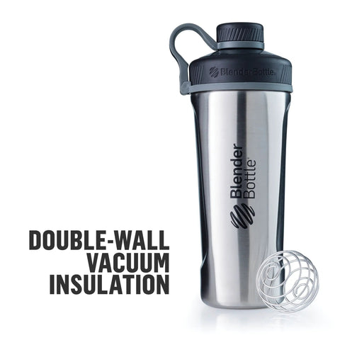 Radian Shaker Cup Insulated Stainless Steel Water Bottle With 316 Surgical Grade Stainless Steel Wire Whisk 26 Ounce Matte Black