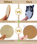 Comparison of Cat Diamond Painting Coaster Kit Set With Holder Dope 6 Piece vs wooden coasters, highlighting materials and durability.