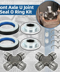 Badass Heavy Duty Front Axle Shaft And U Joint Plus Knuckle Vacuum Seal Hub O Ring And Dust Seals Kit For Ford Super Duty F250 F350 F450 F550 Dana 60 4X4 Trucks And Trail Rigs 2005 Through 2019 includes U joint and seal components.