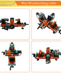 Intsuprmai Dual Motor Mini Wood Lathe Machine, Variable Speed Benchtop Tool for precise wood and metal turning.