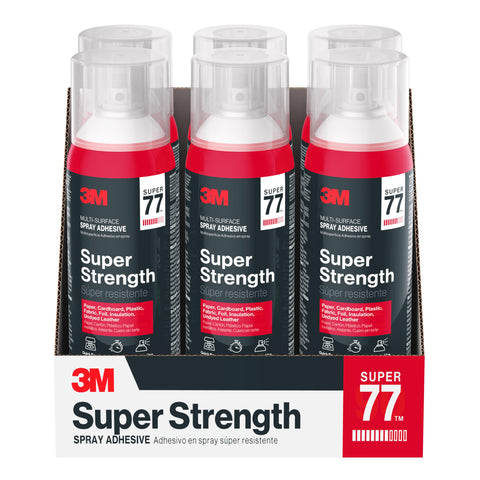 Pack of 3 cans of Multi Surface Spray Adhesive for Light Duty Materials with Fast Dry Time and Low VOC, front view.