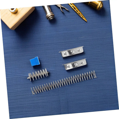Fabric Cutter Flat Spring Holder For Cutting Machine Head Support, 5 Piece Set shown on blue background