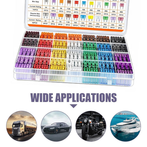 All In One 300 Piece Car Blade Fuse Kit with Micro Mini and Standard Fuses Universal Replacement Set and applications