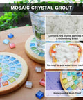White Mosaic Crystal Grout 200G No Water Needed Direct Caulking For Mosaics Tile Tools Quick Dry Sealant product image showing grout and tiles.