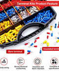 All-In-One 1150-Piece Wire Connectors Kit With Crimping Tool For Auto And Home Wiring Ring Butt Spade Fork Terminal Connectors
