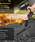 Ultra Lightweight Cordless Leaf Blower With Turbo Boost Up To 10,000 RPM, 21V Power, 2x3.0Ah Batteries versus another blower