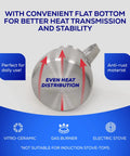 2.1 Qt Aluminum Chocolatera Hot Chocolate Maker And Frothing Pitcher showing flat bottom for even heat distribution