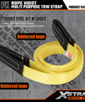Beefy Heavy Duty Rope Hoist Kit With 4000 Lb Break Strength 65 Ft Poly Rope Includes Two 8 Ft Lift Slings With 1 Inch Web Slings