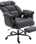 Executive Office Chair With Foot Rest For All Day Comfort, Comfy Reclining Swivel Desk Chair With High Back, Thick Cushions, Padded Armrests