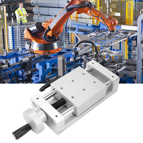 Rugged Linear Stage With 50mm Travel, Manual Cross Slide Rail For CNC Positioning And Fixturing, Precision Sliding Table For Lab, Workshop Or Production Equipment, Great For Fine Tuning Displacement And Fixture Alignment, manual CNC fixturing table