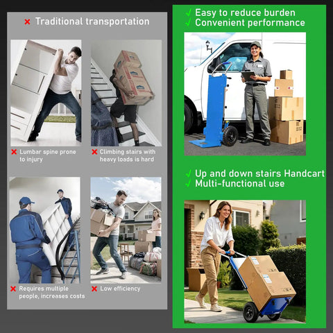 Upgrade Your Moves With This Heavy Duty Electric Stair Climbing Dolly Cart, showcasing convenience and efficiency in furniture moving.