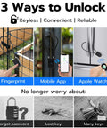 Fingerprint Cable Lock 14 Inch With Bluetooth Keyless Biometric Padlock For Gate Fence Locker Fridge Cabinet Pool And Bike