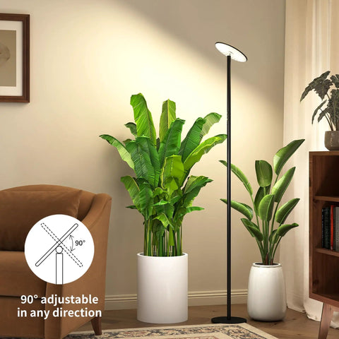 Full Spectrum Grow Light For Indoor Plants, All Metal Standing Floor Lamp With Tray, 10 Level Dimmable Brightness, 69 Inch Height Adjustable, Top Notch LED Plant Light For Seed To Flower, Ideal For Tall Small Houseplants