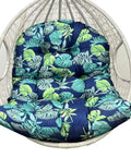 Waterproof Hammock Egg Chair Cushion For Indoor Outdoor Use Hanging Basket Chair Pad For Patio And Garden Large 90x120cm 35x47in Navy Green Cozy Back Pillow Pad For Outdoor Relaxation in a white swing chair