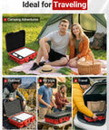 Road Trip Ready Waterproof Hard Case For Starlink Mini Kit used in various travel scenarios including camping, outdoors, and RV trips