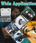 Ultimate Snap Ring Assortment Kit With 1015 Pieces Including C Clips 5mm to 16mm and E Clips 2mm to 12mm 24 Sizes and 590 E Clips For DIY Repairs and Home Garage Projects, black snap ring pliers