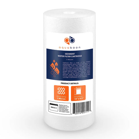 Whole House 1 Micron Water Filter Cartridge 10 x 4.5 Sediment Filtration Replacement for Well Water Compatible with DGD-5005 and AP810, 8-Pack For Home Use