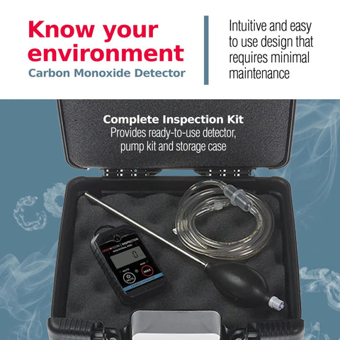 Sensorcon Inspector 2 Industrial PRO CO detector kit in case with tubing and pump