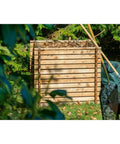 Green Label Larch Wood Composter With Plug In System, Square 79 Cm Per Side, solid wood in garden setting