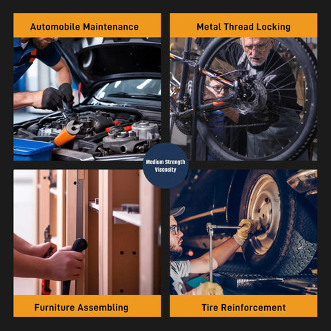 Blue Medium Strength Removable Thread Locker Adhesive For Metal Screws And Bolts used for automotive and furniture maintenance