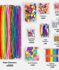 All In One Kids Arts And Crafts Kit With 2000 Plus Pieces For Easter DIY Projects Pipe Cleaners Pom Poms Feathers Beads