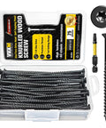 No 10 Three And A Half Inch Black Knurled Star Drive Wood Screws 75 Pack Self Tapping Deck Screws With Free T25 Bit in case