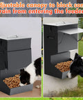 2 Pack Heavy Duty Automatic Dog Feeder With Tight Seal Lid 25 Pound Capacity Weather Resistant Outdoor Hanging Bowl Feeder For Big Guys with adjustable canopy.