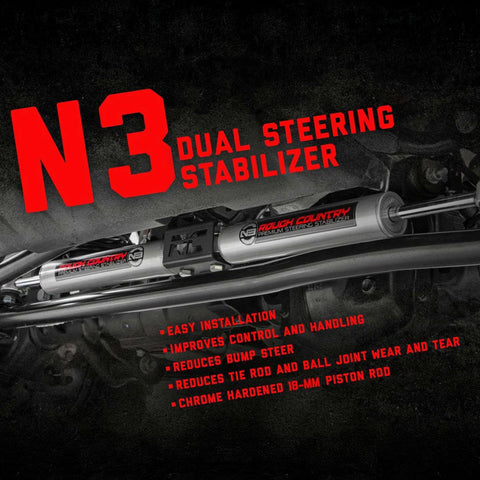 N3 Dual Steering Stabilizer For 2014 To 2024 Ram 2500 And 3500 4WD easy bolt-on installation, enhances handling