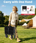 Person carrying Foldable Wagon Cart With Wheels For Outdoors, Lightweight Portable Utility Cart for Groceries and Camping