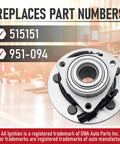 Front Wheel Hub Bearing Assembly With ABS Sensor Cable For Dodge And Ram 1500 Trucks 2011 To 2019 2WD And 4WD Replaces 515151 951-094