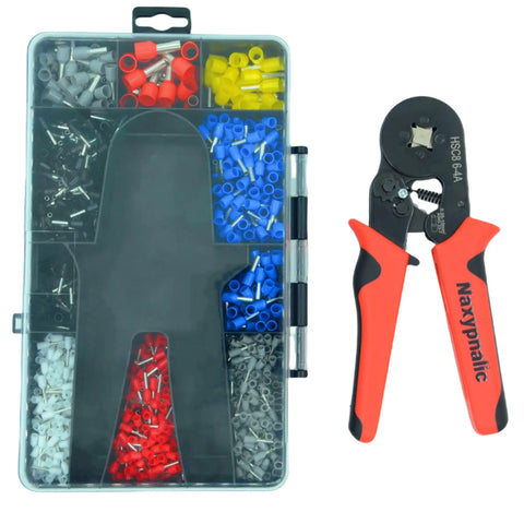 Wire Ferrule Crimping Tool Kit With Self Adjusting Crimping Tool And 1200 Pcs Wire Terminals For AWG 23 To 7 Pro Grade Tin Copper