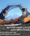 Ultralight 2 Person Backpacking Tent For Family Adventures Waterproof Three Season Camp Shelter with mesh wall ventilation