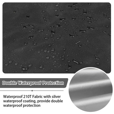 Close-up of Waterproof Tent Footprint Ground Cloth Tarp 87 By 59 Inches showing water droplets on 210T fabric.