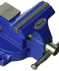 Blue Light Duty Workshop Vise 4.5 Inch Jaw Width With 3 Inch Jaw Capacity And 240 Degree Swivel Base For Pro Woodworkers And DIY Builders
