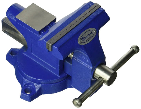 Blue Light Duty Workshop Vise 4.5 Inch Jaw Width With 3 Inch Jaw Capacity And 240 Degree Swivel Base For Pro Woodworkers And DIY Builders