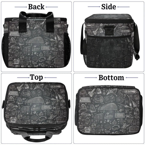 Insulated Picnic Backpack Lunch Box For Women And Men Large Capacity Tote Bag Back Side Top Bottom Views