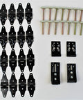 Sturdy 44 Piece Roll Up Door Replacement Kit For Utility Trailers With Heavy Duty Hinges And Two Inch Rollers hardware set components