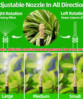 Adjustable nozzle of 60 Ft Drip Irrigation Kit for garden and yard showing different spray patterns for auto watering system.
